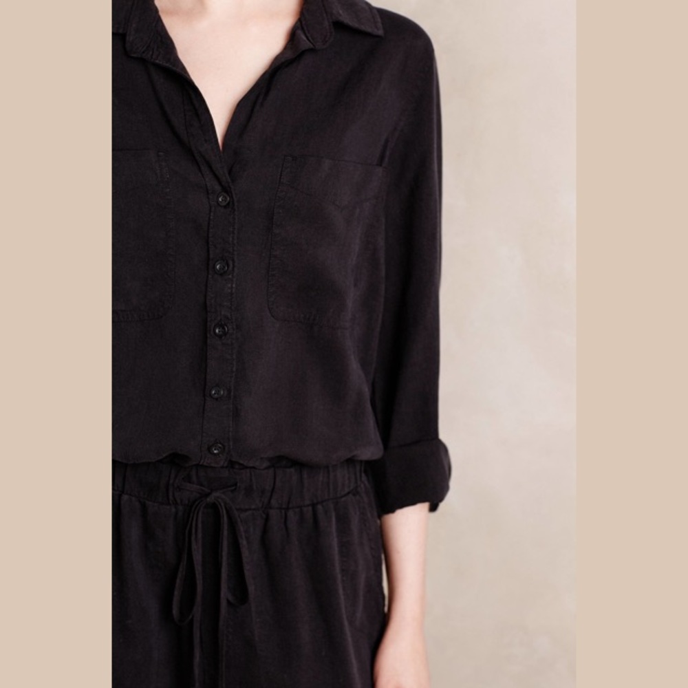 Anthropologie Cloth & Stone Jumpsuit Washed Black - Picture 2 of 5